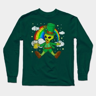 St Patricks Day Alien Leprechaun Irish Sci Fi Long Sleeve T-Shirt